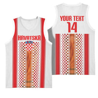 Custom Croatia Football 2026 Basketball Jersey Hrvatska Checkerboard Trophy Style