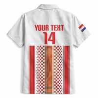 Custom Croatia Football 2026 Hawaiian Shirt Hrvatska Checkerboard Trophy Style