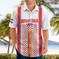 Custom Croatia Football 2026 Hawaiian Shirt Hrvatska Checkerboard Trophy Style