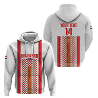 Custom Croatia Football 2026 Hoodie Hrvatska Checkerboard Trophy Style