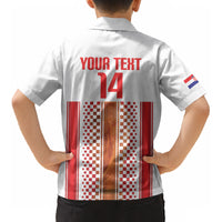 Custom Croatia Football 2026 Kid Hawaiian Shirt Hrvatska Checkerboard Trophy Style