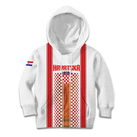 Custom Croatia Football 2026 Kid Hoodie Hrvatska Checkerboard Trophy Style