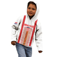 Custom Croatia Football 2026 Kid Hoodie Hrvatska Checkerboard Trophy Style