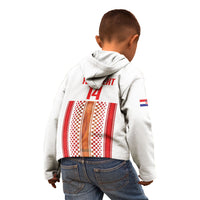 Custom Croatia Football 2026 Kid Hoodie Hrvatska Checkerboard Trophy Style
