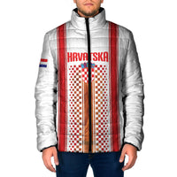 Custom Croatia Football 2026 Padded Jacket Hrvatska Checkerboard Trophy Style