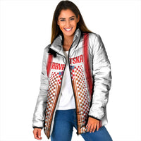 Custom Croatia Football 2026 Padded Jacket Hrvatska Checkerboard Trophy Style