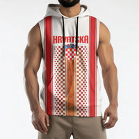 Custom Croatia Football 2026 Sleeveless Hoodie Hrvatska Checkerboard Trophy Style