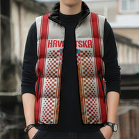 Custom Croatia Football 2026 Sleeveless Puffer Jacket Hrvatska Checkerboard Trophy Style