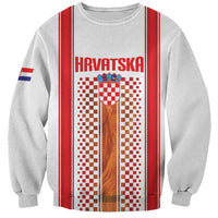 Custom Croatia Football 2026 Sweatshirt Hrvatska Checkerboard Trophy Style