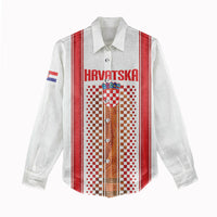 Custom Croatia Football 2026 Women Casual Shirt Hrvatska Checkerboard Trophy Style