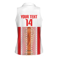 Custom Croatia Football 2026 Women Sleeveless Polo Shirt Hrvatska Checkerboard Trophy Style