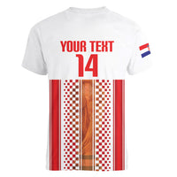 Custom Croatia Football 2026 Women V-Neck T-Shirt Hrvatska Checkerboard Trophy Style