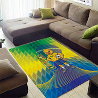 Brazil Football 2026 Area Rug Canarinho Mascot Bate no Peito