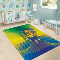 Brazil Football 2026 Area Rug Canarinho Mascot Bate no Peito