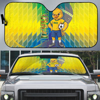 Brazil Football 2026 Auto Sun Shade Canarinho Mascot Bate no Peito