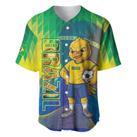 Custom Brazil Football 2026 Baseball Jersey Canarinho Mascot Bate no Peito