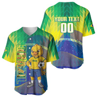 Custom Brazil Football 2026 Baseball Jersey Canarinho Mascot Bate no Peito