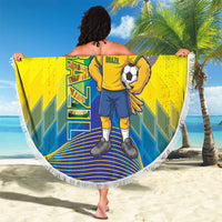 Brazil Football 2026 Beach Blanket Canarinho Mascot Bate no Peito