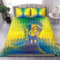 Brazil Football 2026 Bedding Set Canarinho Mascot Bate no Peito