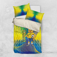 Brazil Football 2026 Bedding Set Canarinho Mascot Bate no Peito