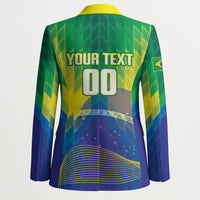 Custom Brazil Football 2026 Blazer Canarinho Mascot Bate no Peito