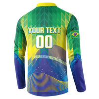Custom Brazil Football 2026 Button Sweatshirt Canarinho Mascot Bate no Peito