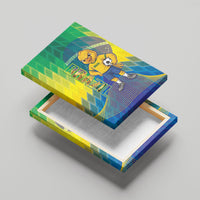 Brazil Football 2026 Canvas Wall Art Canarinho Mascot Bate no Peito