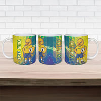 Custom Brazil Football 2026 Ceramic Mug Canarinho Mascot Bate no Peito