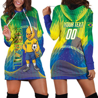 Custom Brazil Football 2026 Hoodie Dress Canarinho Mascot Bate no Peito
