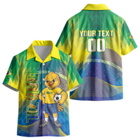 Custom Brazil Football 2026 Kid Hawaiian Shirt Canarinho Mascot Bate no Peito