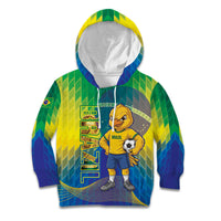Custom Brazil Football 2026 Kid Hoodie Canarinho Mascot Bate no Peito