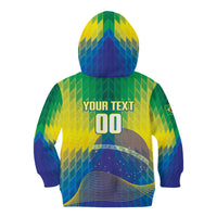 Custom Brazil Football 2026 Kid Hoodie Canarinho Mascot Bate no Peito