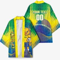 Custom Brazil Football 2026 Kimono Canarinho Mascot Bate no Peito