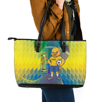 Brazil Football 2026 Leather Tote Bag Canarinho Mascot Bate no Peito