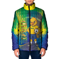 Custom Brazil Football 2026 Padded Jacket Canarinho Mascot Bate no Peito