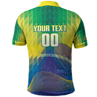 Custom Brazil Football 2026 Polo Shirt Canarinho Mascot Bate no Peito