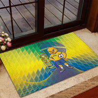 Brazil Football 2026 Rubber Doormat Canarinho Mascot Bate no Peito