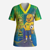 Custom Brazil Football 2026 Scrub Top Canarinho Mascot Bate no Peito