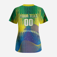 Custom Brazil Football 2026 Scrub Top Canarinho Mascot Bate no Peito