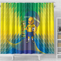 Brazil Football 2026 Shower Curtain Canarinho Mascot Bate no Peito