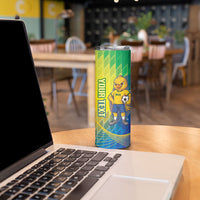 Custom Brazil Football 2026 Skinny Tumbler Canarinho Mascot Bate no Peito