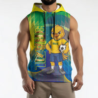 Custom Brazil Football 2026 Sleeveless Hoodie Canarinho Mascot Bate no Peito
