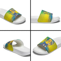 Brazil Football 2026 Slide Sandals Canarinho Mascot Bate no Peito