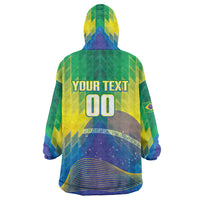 Custom Brazil Football 2026 Wearable Blanket Hoodie Canarinho Mascot Bate no Peito