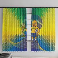 Brazil Football 2026 Window Curtain Canarinho Mascot Bate no Peito