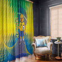 Brazil Football 2026 Window Curtain Canarinho Mascot Bate no Peito