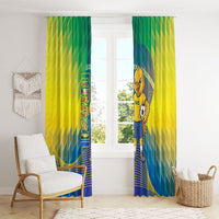 Brazil Football 2026 Window Curtain Canarinho Mascot Bate no Peito