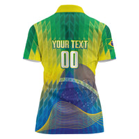 Custom Brazil Football 2026 Women Polo Shirt Canarinho Mascot Bate no Peito