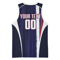Custom France Football 2026 Basketball Jersey Allez Les Bleus Flag Brush Style