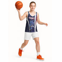 Custom France Football 2026 Basketball Jersey Allez Les Bleus Flag Brush Style